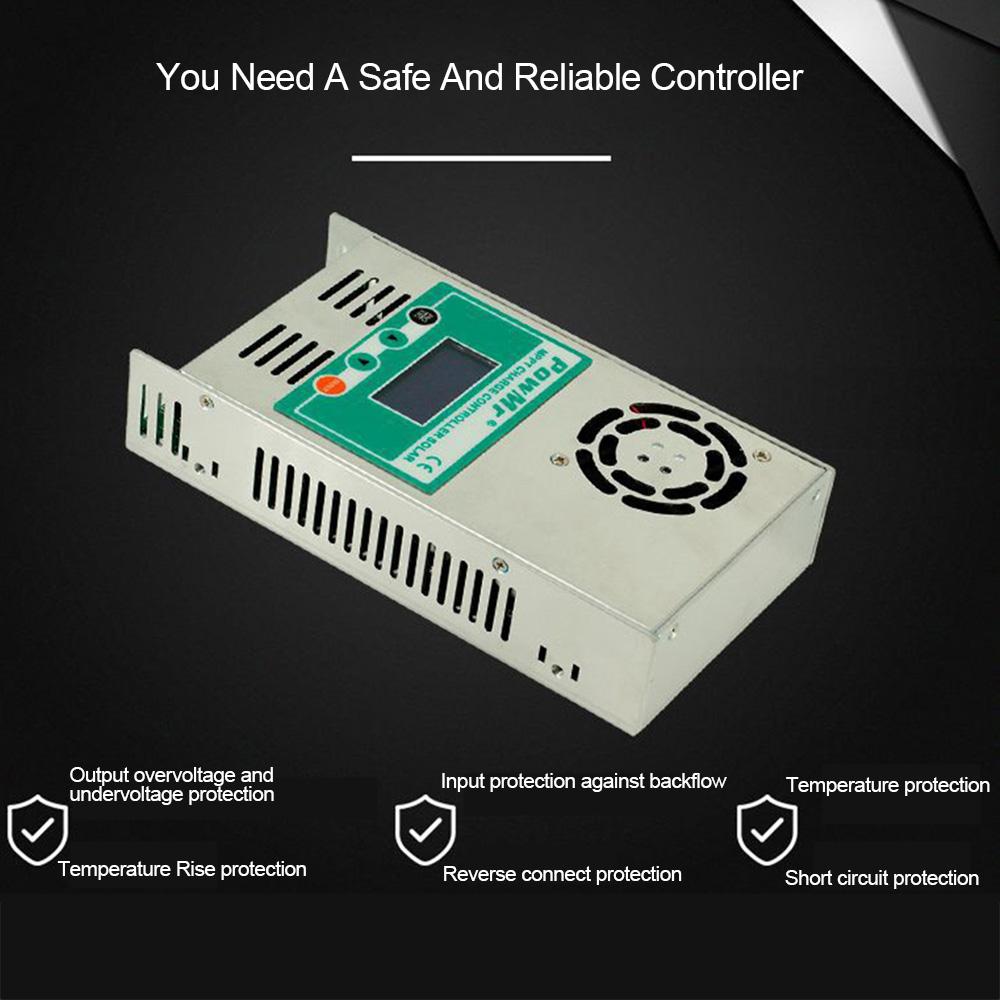 MPPT-60A Safe Reliable Solar Charge Discharge Controller 12/24/36/48V Auto-Max DC150V Input Solar Controller With Fan