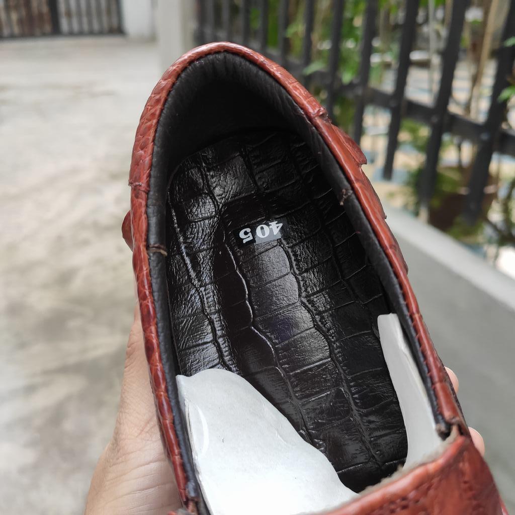 Giày tây không buộc dây Vây Đuôi Cá Sấu Lớn