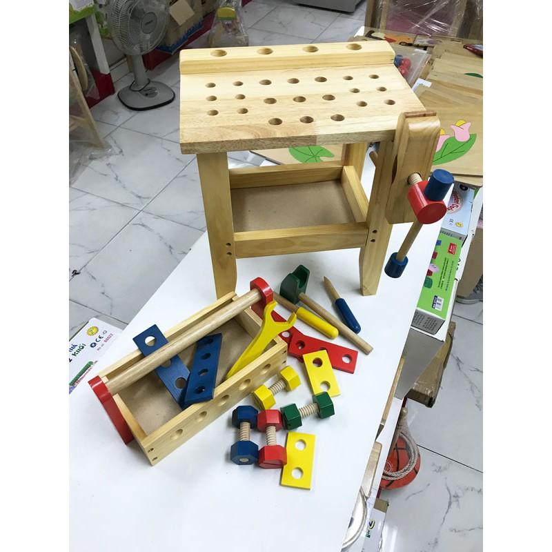 Bộ bàn gỗ kỹ thuật lớn đồ chơi gỗ cho bé chơi kỹ sư nhập vai sáng tạo