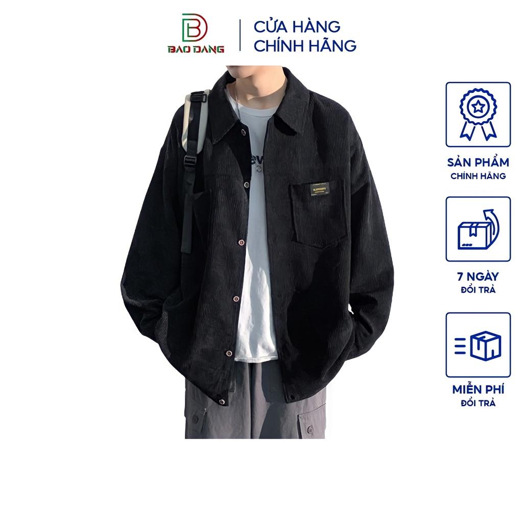 Áo khoác bomber nhung tăm cổ bẻ kiểu trơn 1 lớp dày dặn chuẩn form siêu xinh sành điệu cao cấp