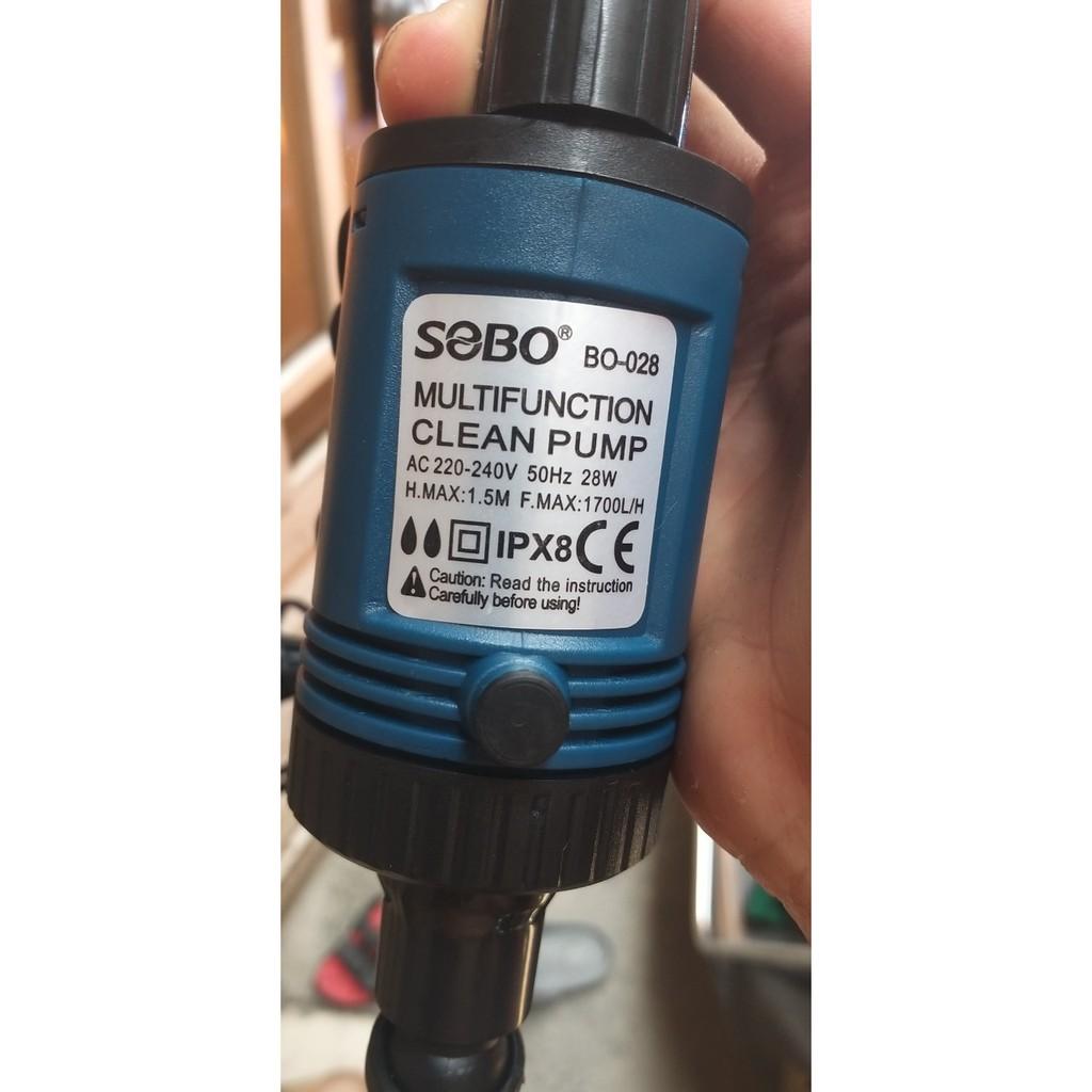 Máy hút cặn, vệ sinh hồ cá SOBO BO - 028 công suất 28W chuyên dành cho hồ cá rồng, cá cảnh