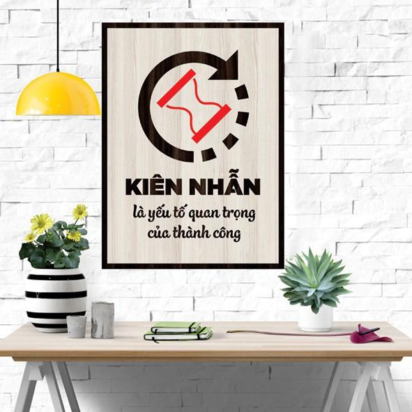 Tranh gỗ DECOR - SLOGAN tạo động lực, Truyền cảm hứng - Kiên nhẫn là yếu tố quan trọng của thành công