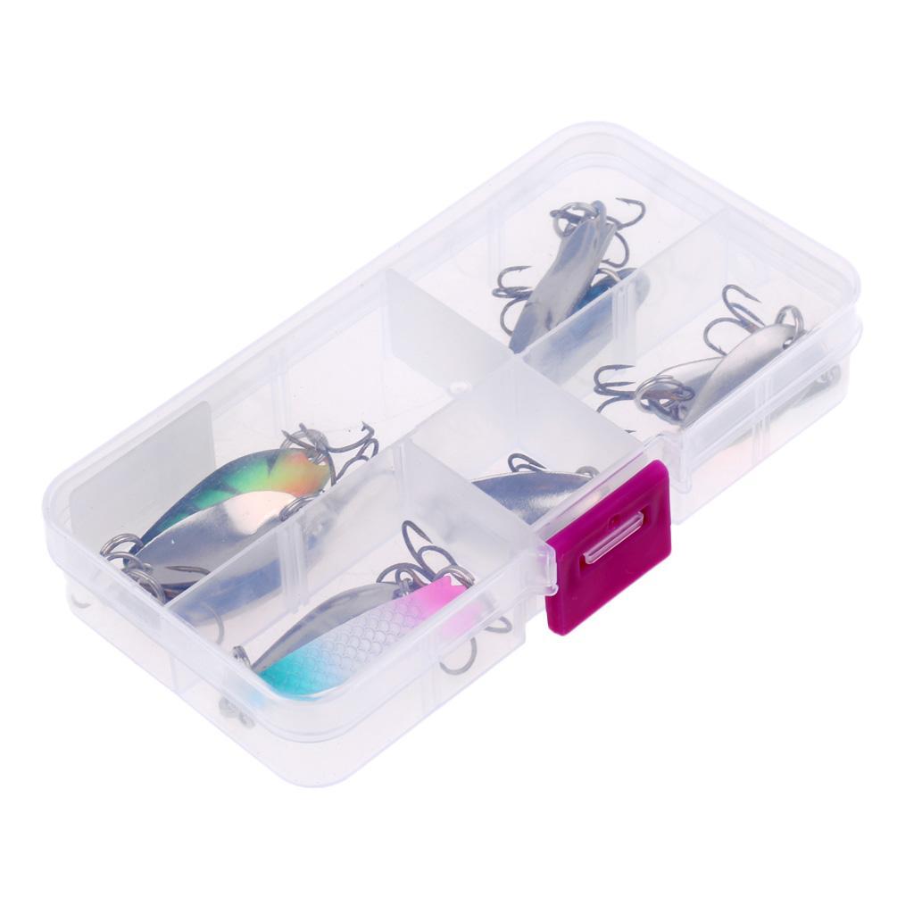 10Pcs/30Pcs Metal Fishing Lures with Treble Hooks - Assorted Spoon Baits for Bass Salmon Trout