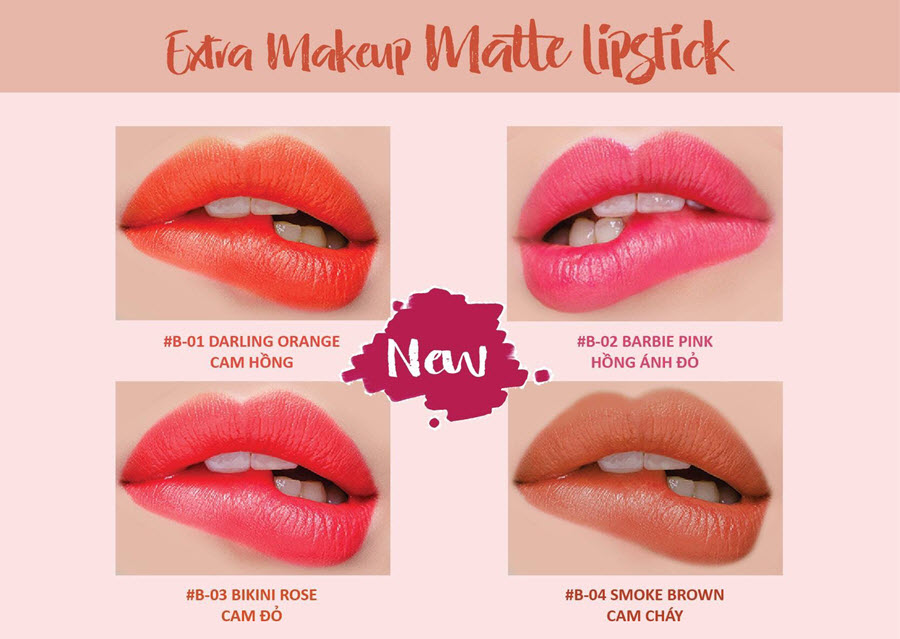 Son Lì Màu Đẹp Beauskin Extra Makeup Matte Lipstick, Hàn Quốc