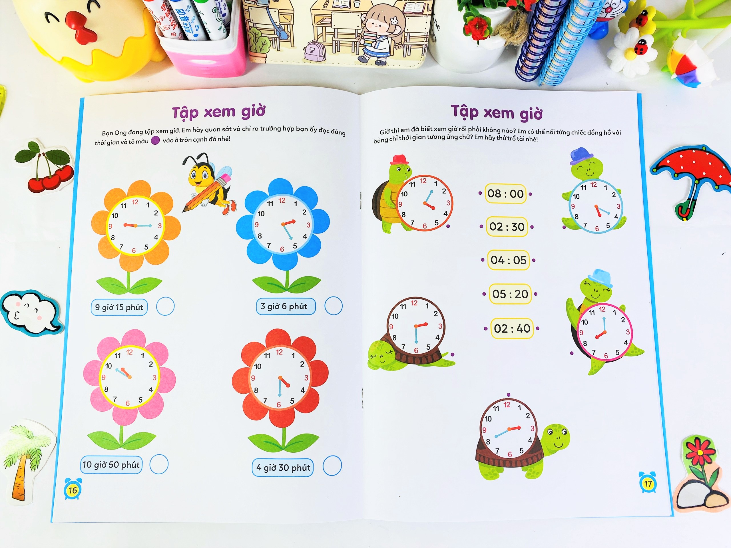 Sách - Cùng con khôn lớn: Học Xem Giờ & Học Toán - ndbooks