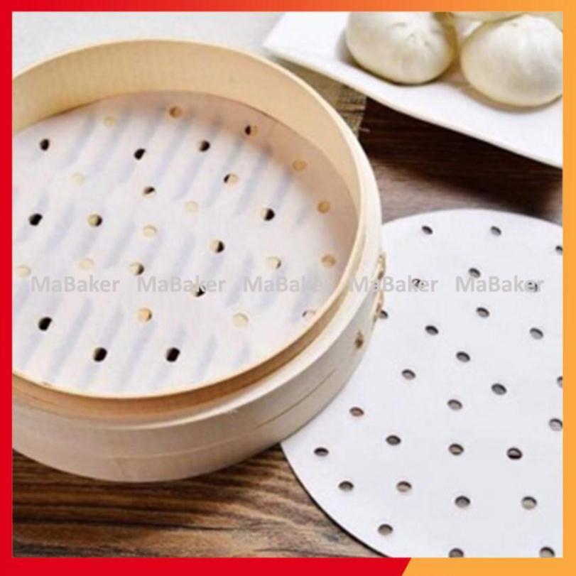 Giấy nến đục lỗ tròn dùng cho món hấp, nướng size 20 -23cm