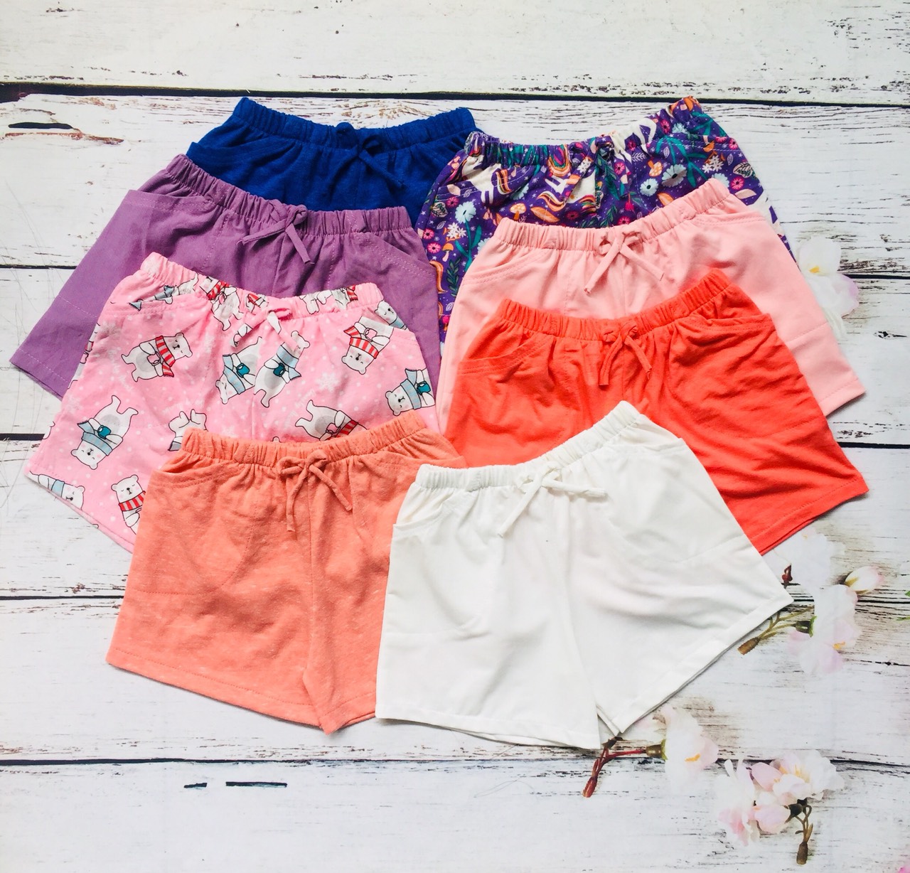 Combo 10 quần thun bé gái cotton co giãn 4 chiều, quần đùi trẻ em, quần mặc nhà, mặc ngủ, cotton mềm mịn thoáng mát