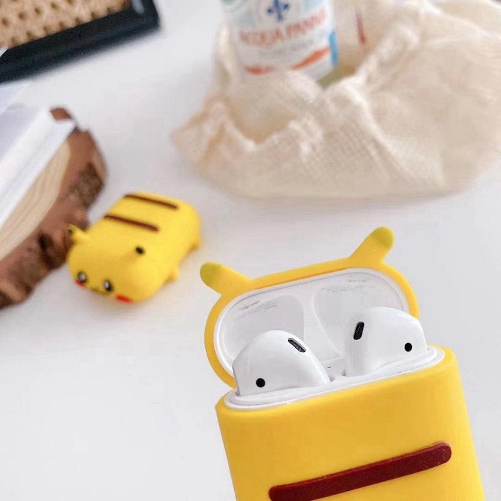 Ốp Vỏ Đựng Bảo Vệ Hộp Sạc Tai Nghe Bluetooth Không Dây 1/2/i12/Pro CUTE PlKACHU NẰM - bb.case99