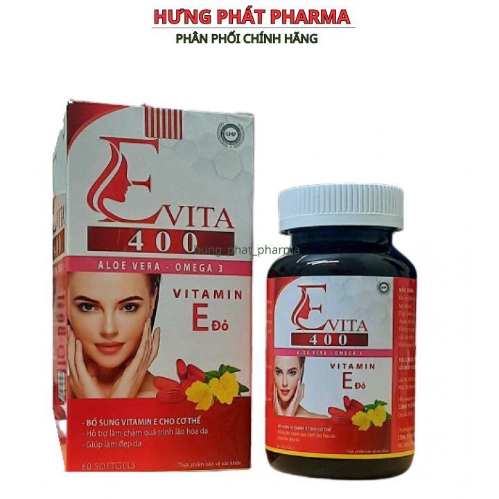 Viên uống đẹp da E Vita omega 3 tinh dầu lô giúp sáng da , chống lão hóa- Hộp 60 viên