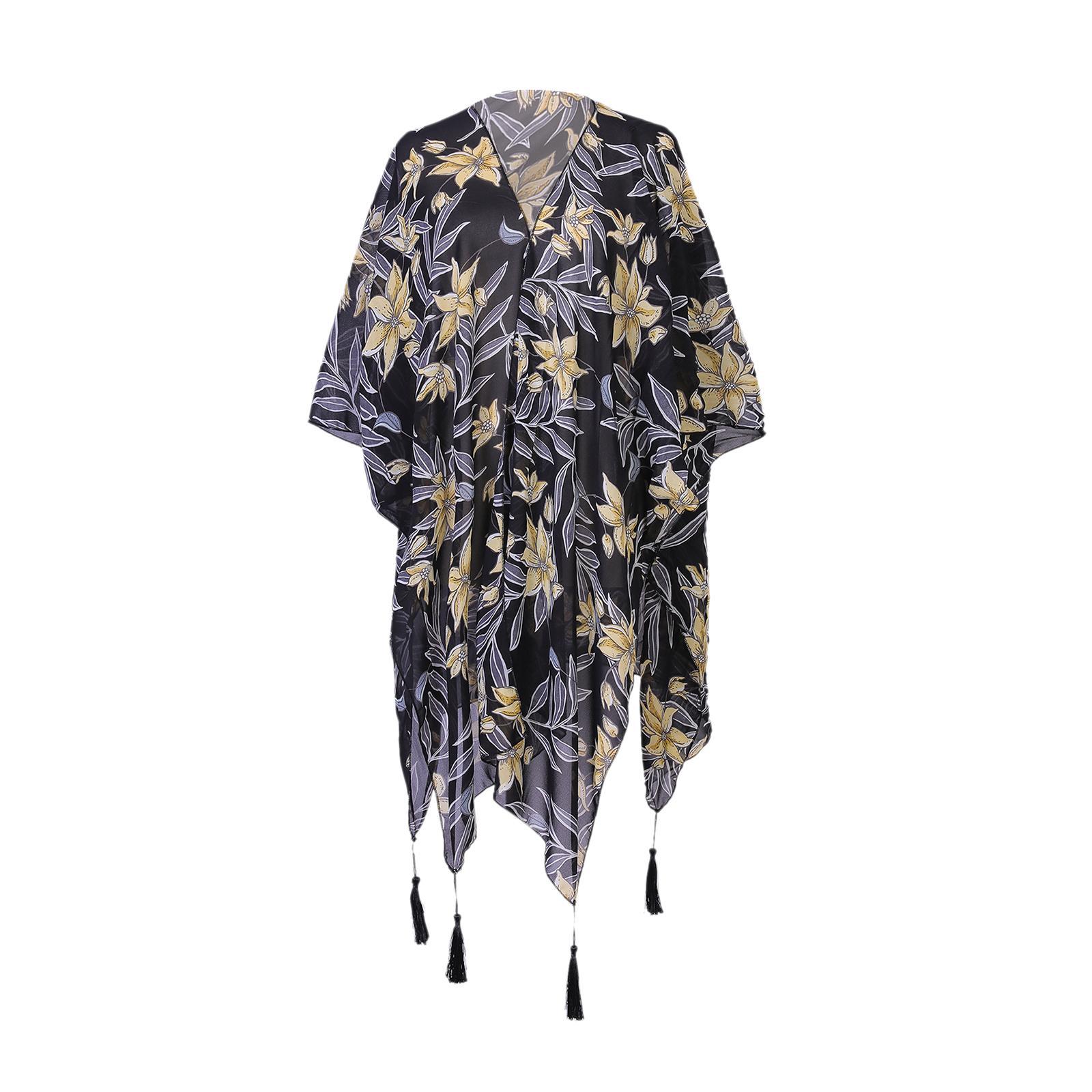Lady Floral Jacket Loose Sun Protection Cardigan Beach Cover Up