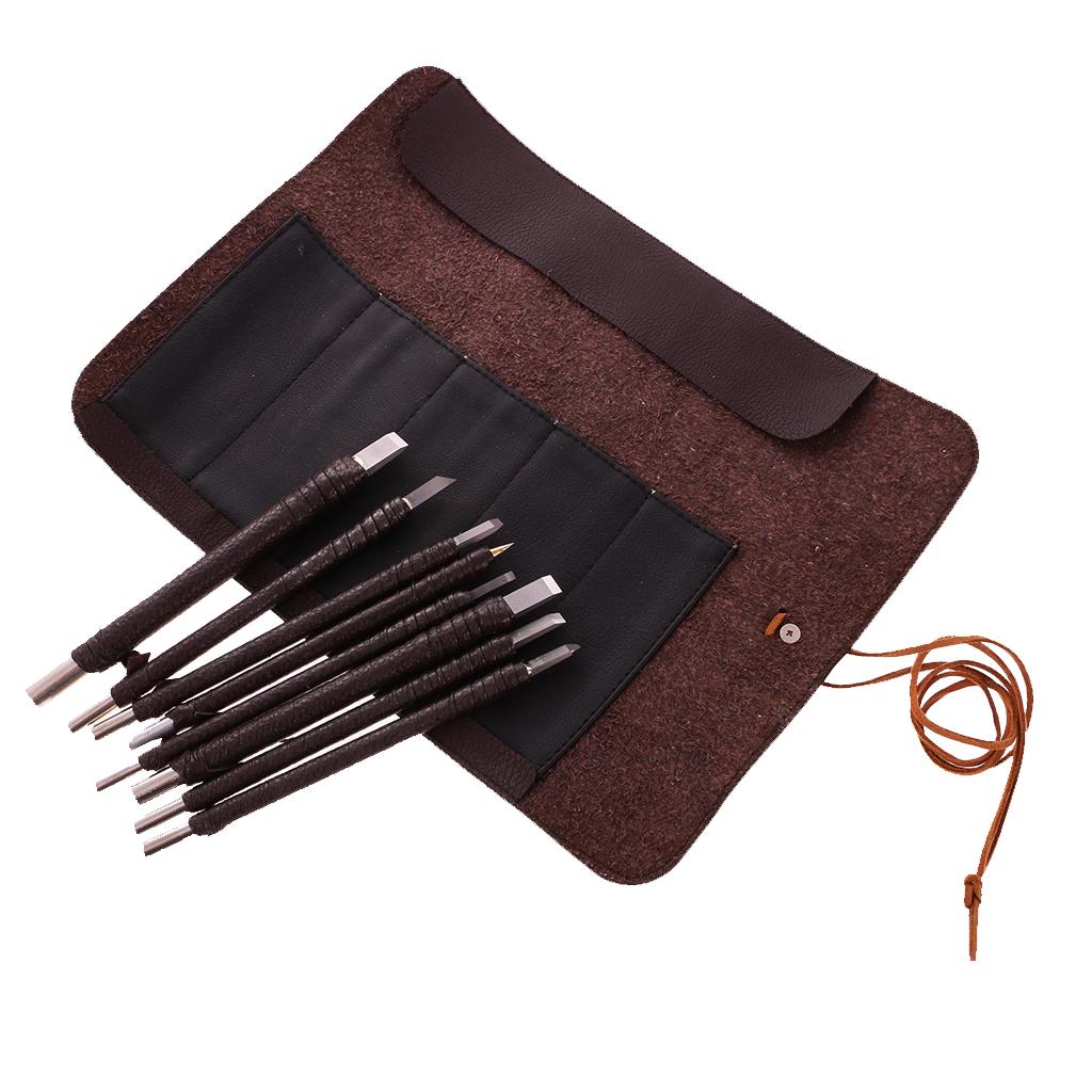 Set of 8  Stone Wood Carving Seal Engraving Set Hobby Craft Tool