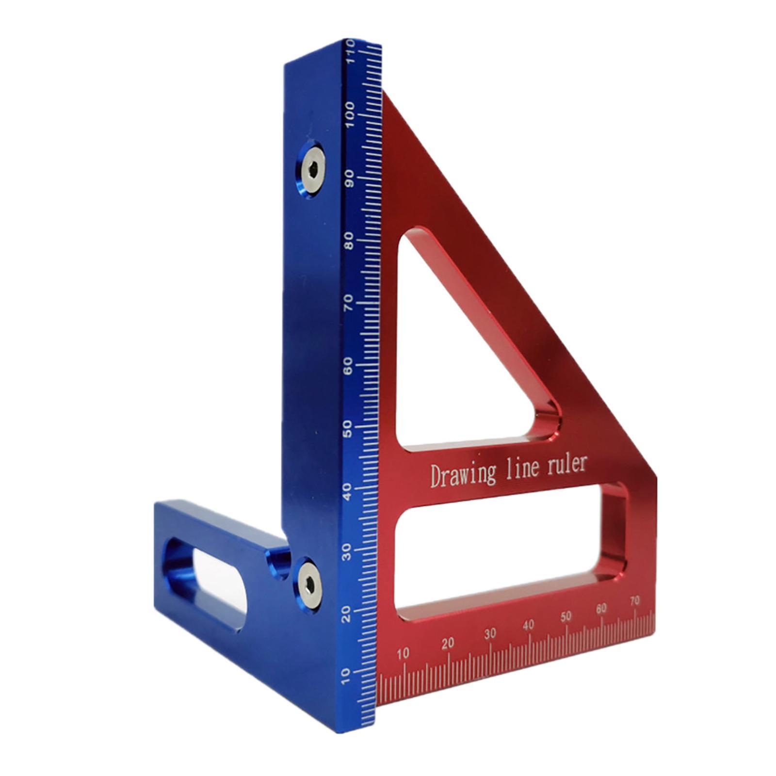 45/90 Degree Ruler, Carpentry Squares Gauge Triangle Ruler Scriber Square Protractor