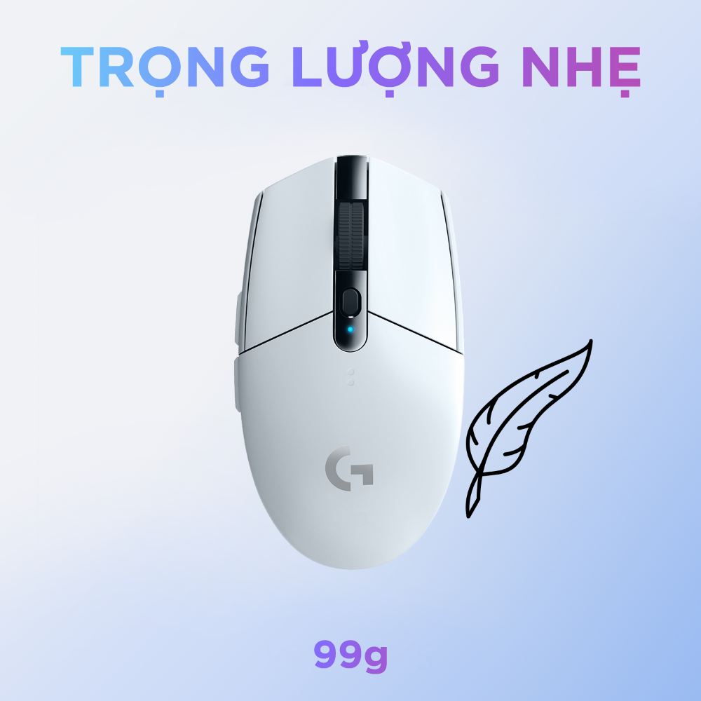 Chuột game không dây Lightspeed Logitech G304 - Cảm biến Hero, 12k DPI, nhẹ, 6 nút lập trình, on-board memory, pin 250h -Hàng Chính Hãng