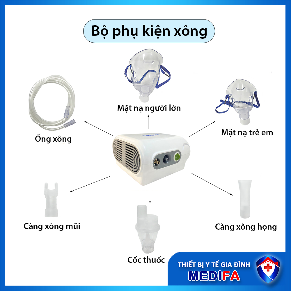 Máy Xông Hút Mũi Họng 2 Trong 1 Oromi C28M Công Suất Máy Lớn, Độ Bền Cao, Phù Hợp Dùng Cho Gia Đình (Model BC68005)