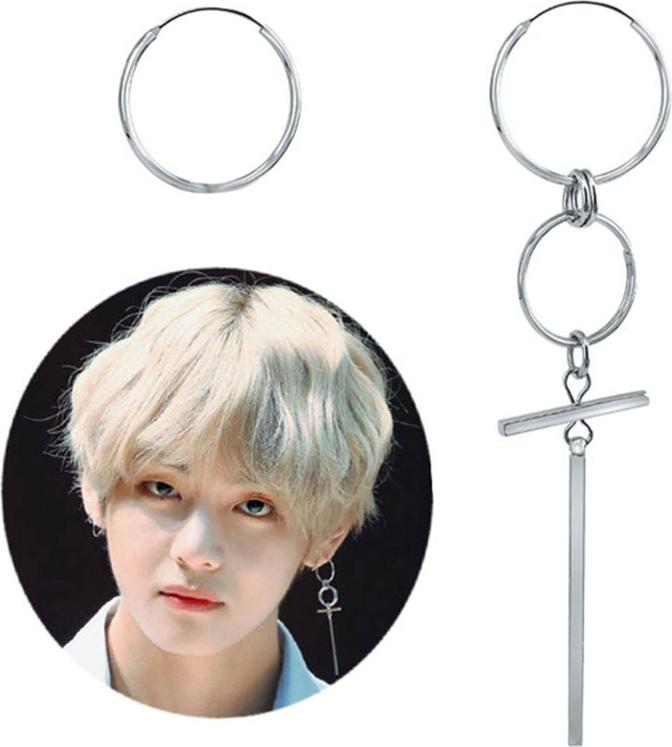 Bông tai chữ thập BTS V Kim Tae-hyung 1 đôi