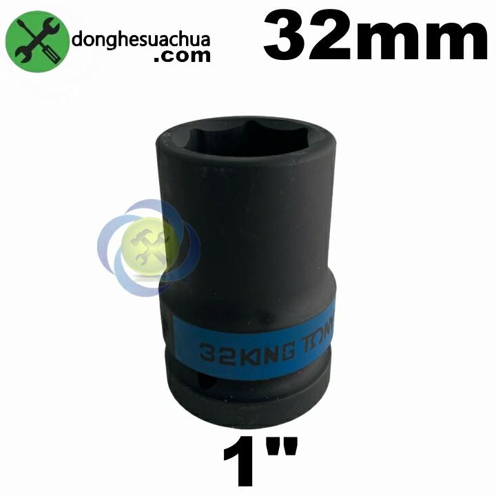 Tuýp 32mm 1 inch Kingtony 883532M loại dài 80mm có 6 cạnh màu đen