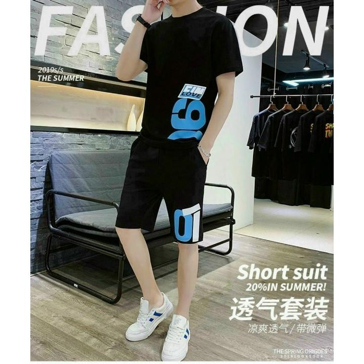 Set bộ đồ nam in chữ FILM LOVE chất thun cotton co giản 4 chiều thấm hút mồ hôi tốt