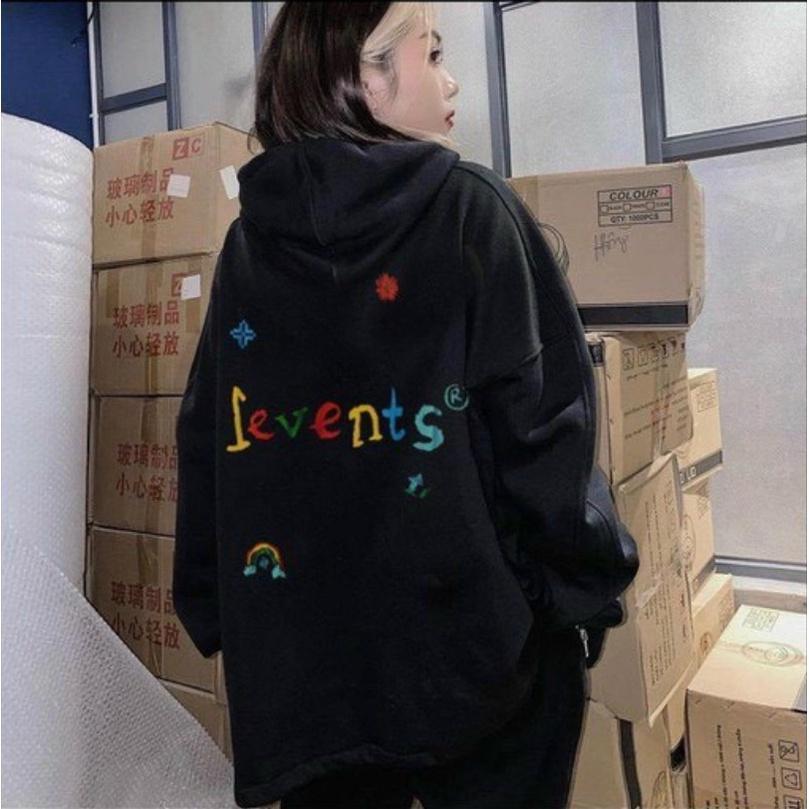 Áo khoác nỉ bông dày dặn in chữ Fevent form rộng unisex nam nữ couper