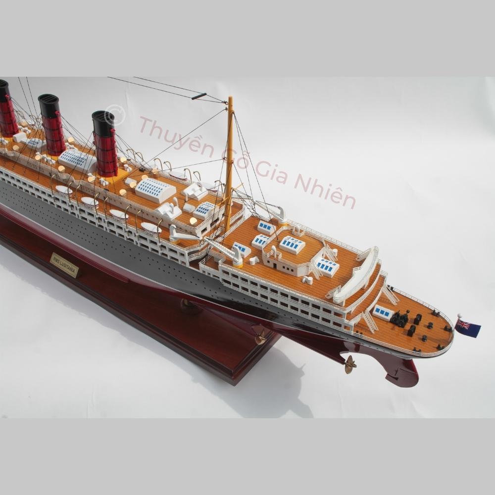 Mô Hình Thuyền Gỗ Trang Trí Phong Thủy Dạng Thuyền Du Lịch RMS LUSITANIA Chính Hãng, Hàng Xuất Khẩu Chất Lượng Cao