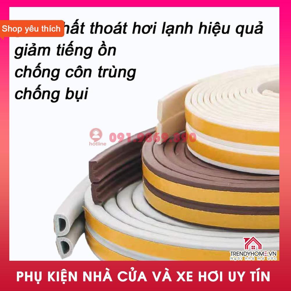 Nẹp xốp khe cửa sợi kép có keo cách âm chống tiếng ồn chống bụi chống hơi lạnh thất thoát Phụ kiện ô tô cao cấp - Đen