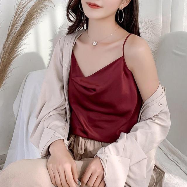 _ Áo 2 dây lụa cổ đổ đẹp