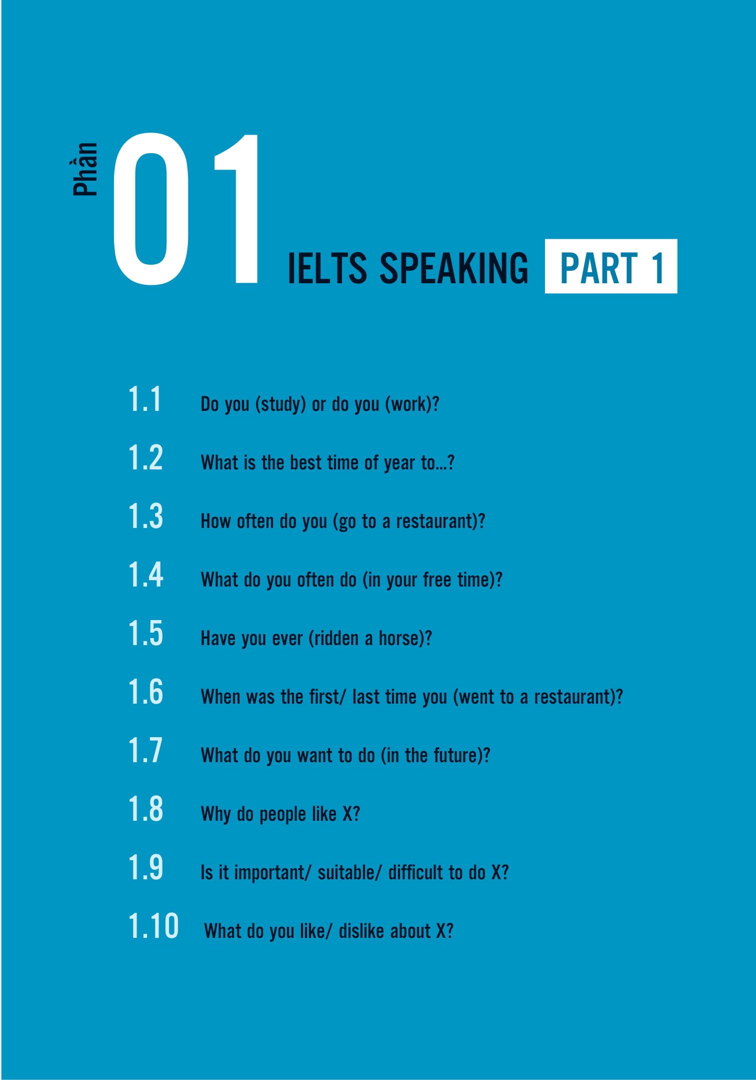 Sách IELTS Key Speaking - Công Thức Học Nhanh IELTS - Speaking Part 1, 2, 3