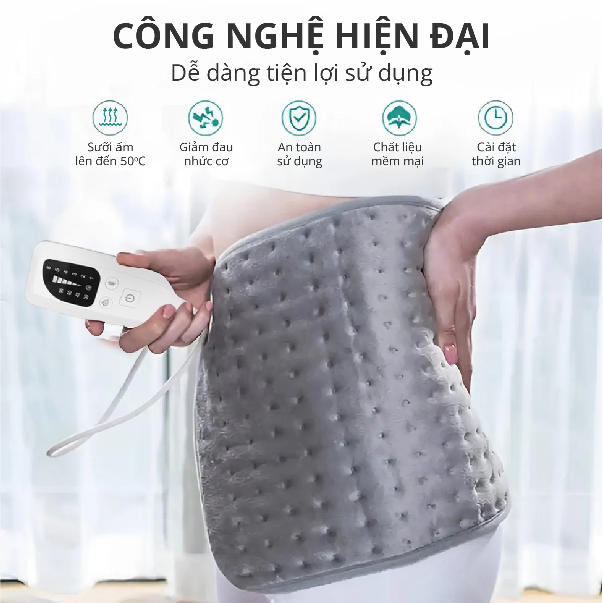 Thảm Chườm Nóng Kachi MK363 giảm đau nhức, sưởi ấm - Hàng chính hãng