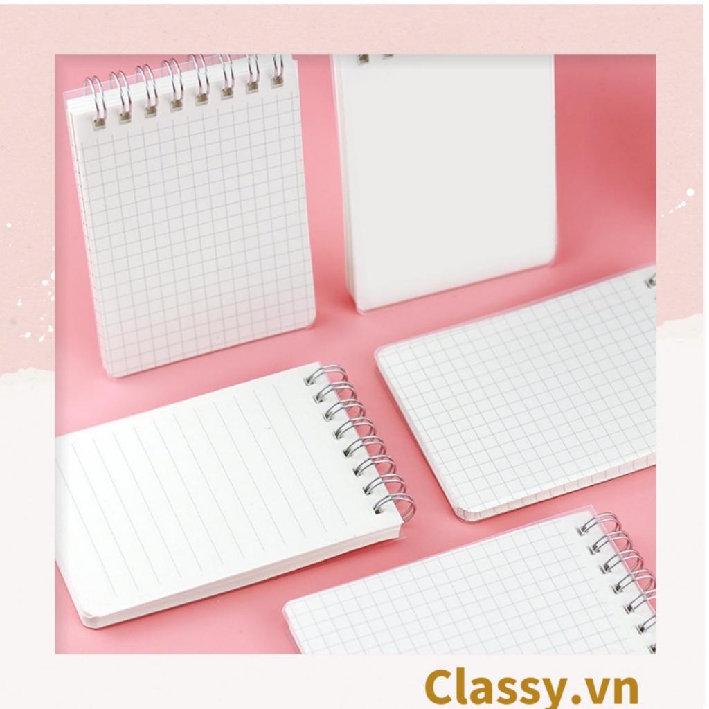 Sổ Grid 60 trang kích thước 10.8 X 7.5 CM hoạ tiết kẻ Caro Classy basic dùng để ghi chú, to-do list tiện lợi PK1725