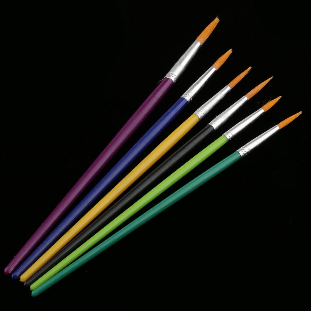 6 Pieces Professional Detail Paint Brush Set Brushes For Art Painting Acrylic