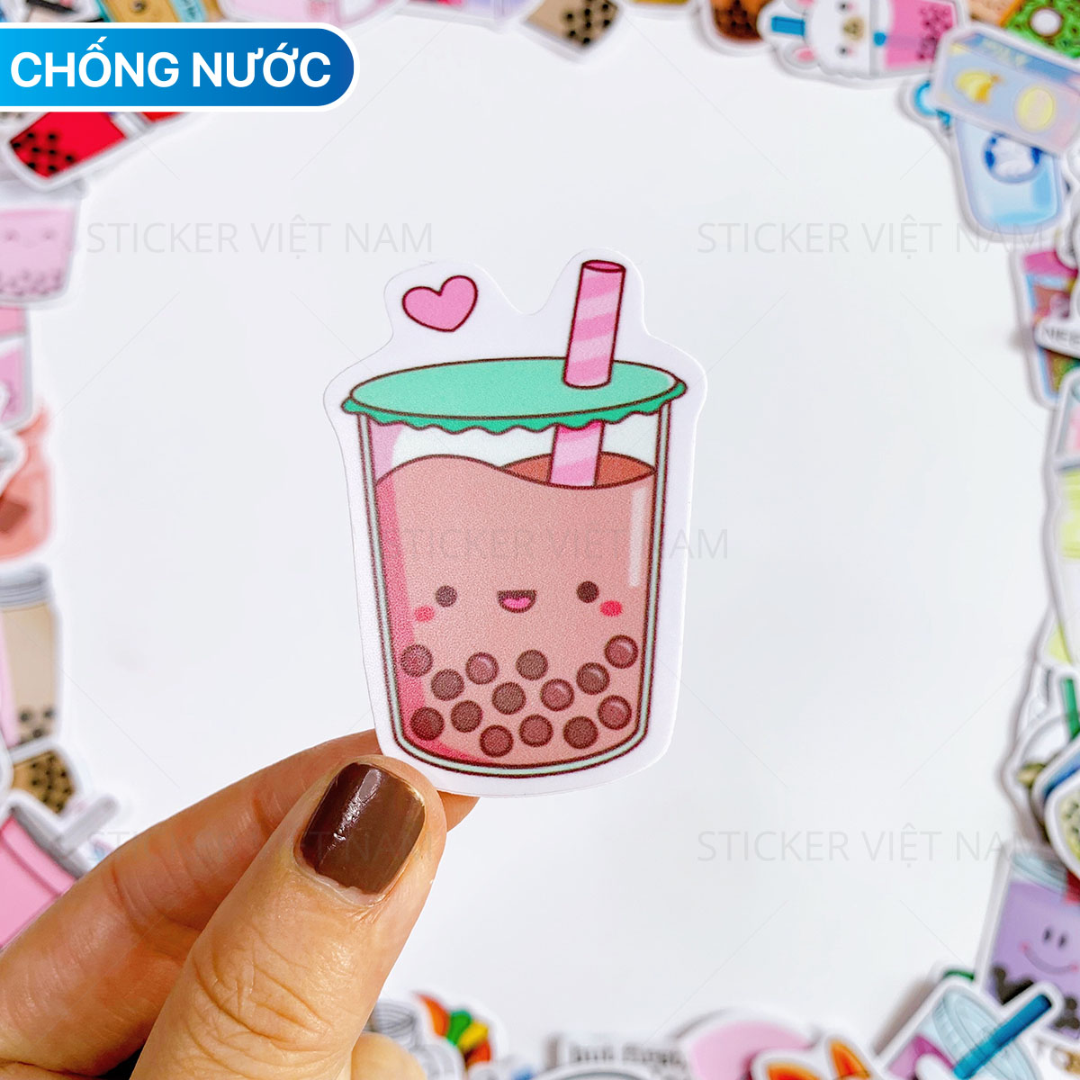 Sticker Cute Drinks Trà Sữa Dễ Thương Ngẫu Nhiên Chất Lượng Cao Chống Nước