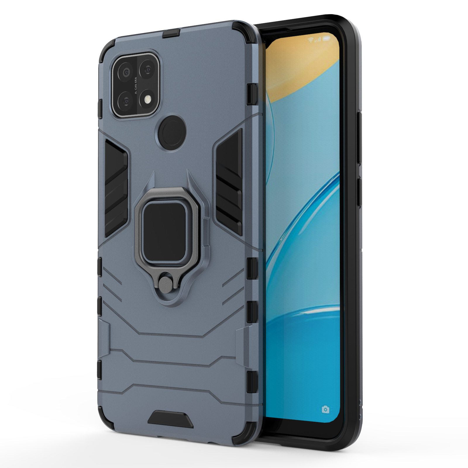 Ốp lưng dành cho OPPO A15 Iron Man iRing Nhựa PC cứng viền dẻo chống sốc cao cấp