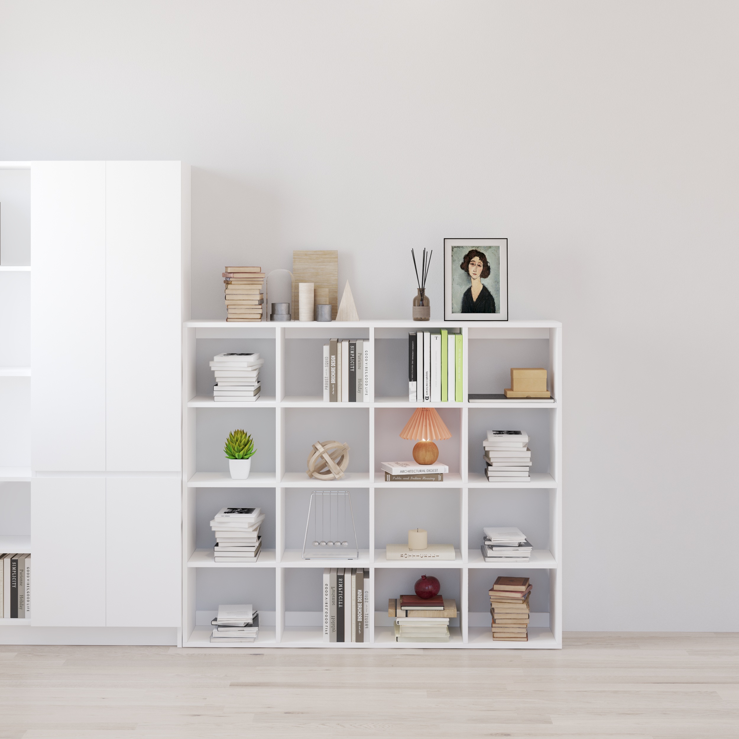 [Happy Home Furniture] ZANE , Kệ sách 4x4 ,140cm x 28cm x 120cm ( DxRxC), KSA_042