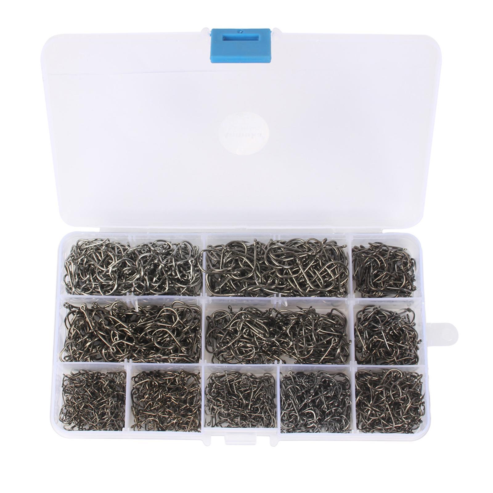 1600 Pieces Fishing Hooks Sea Fishing Fish Hooks Bass Weighted Hooks