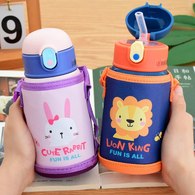 400Ml Trẻ Em Giữ Nhiệt Cốc Tập Uống Có Ống Hút Inox Hoạt Hình Máy Hút Bình Trẻ Em Dễ Thương Nhiệt Nước Tumbler Thermocup