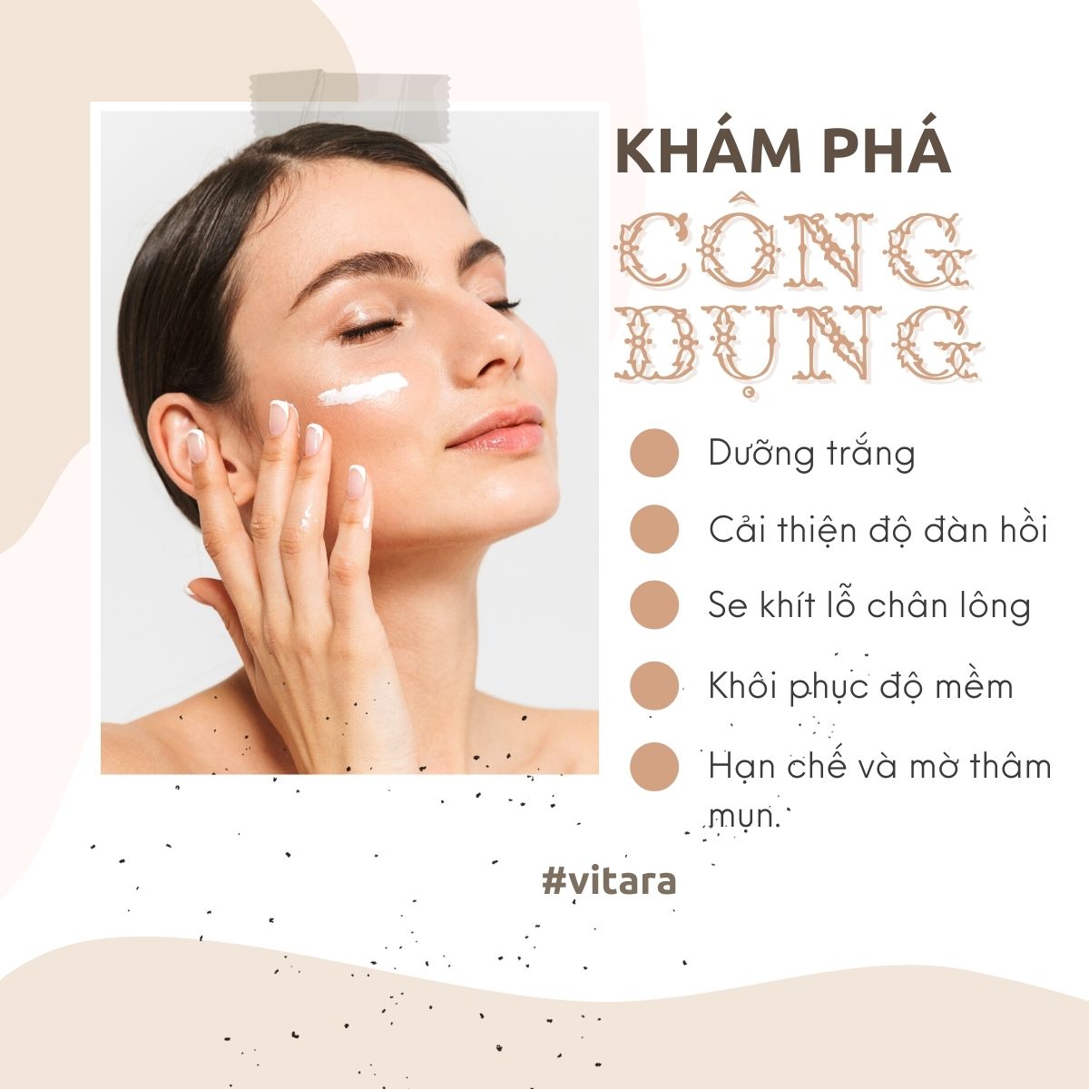 Kem dưỡng ẩm Vitara - E Cream se khít lỗ chân lông, mờ sẹo mụn, cải thiện độ đàn hồi cho da 25g