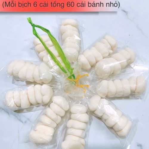 Bánh bao sữa trắng mini 10 bịch/xâu (60 cái)