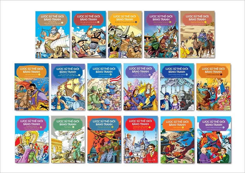 Sách - Lược Sử Thế Giới Bằng Tranh - Bình minh của văn minh nhân loại - Hy Lạp và La Mã cổ đại ... Thế chiến II - Tranh chấp và hòa giải ( Bộ 17 quyển )