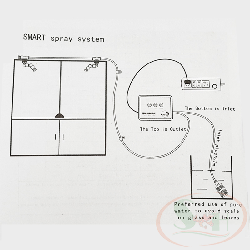 Bộ phun sương Mius Smart, Mini Rainforest Spray System hẹn giờ phun ẩm bể bán cạn tiểu cảnh bò sát hàng nhập khẩu