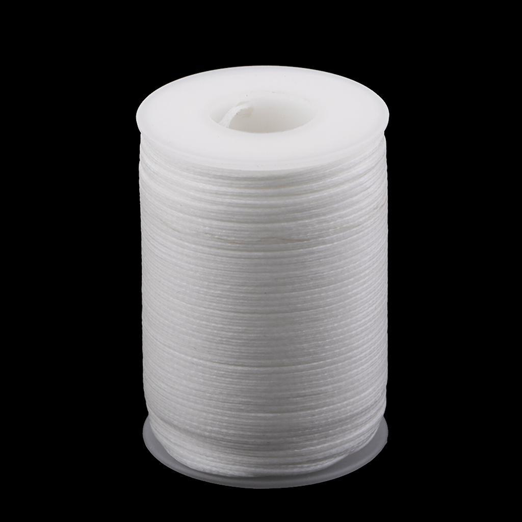 2 Roll Black And White 1mm Waxed Polyester Braided Thread for Leahter Crafts