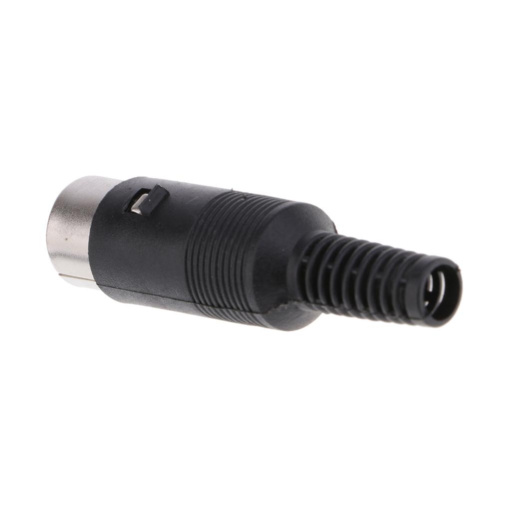 5/pack DIN Plug Male Jack Female Connector with Black Plastic Handle 5-pin