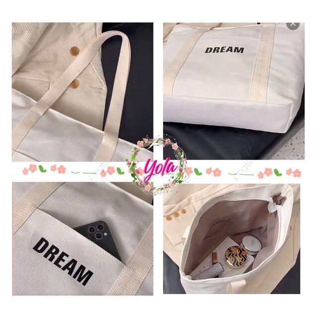 Túi Tote Vải DREAM YOLA SHOP hàn quốc Túi xách nữ vải canvas đẹp rẻ size lớn vừa A4 đi học đi làm TUIV.004 -QUÀ CỘT TÓC