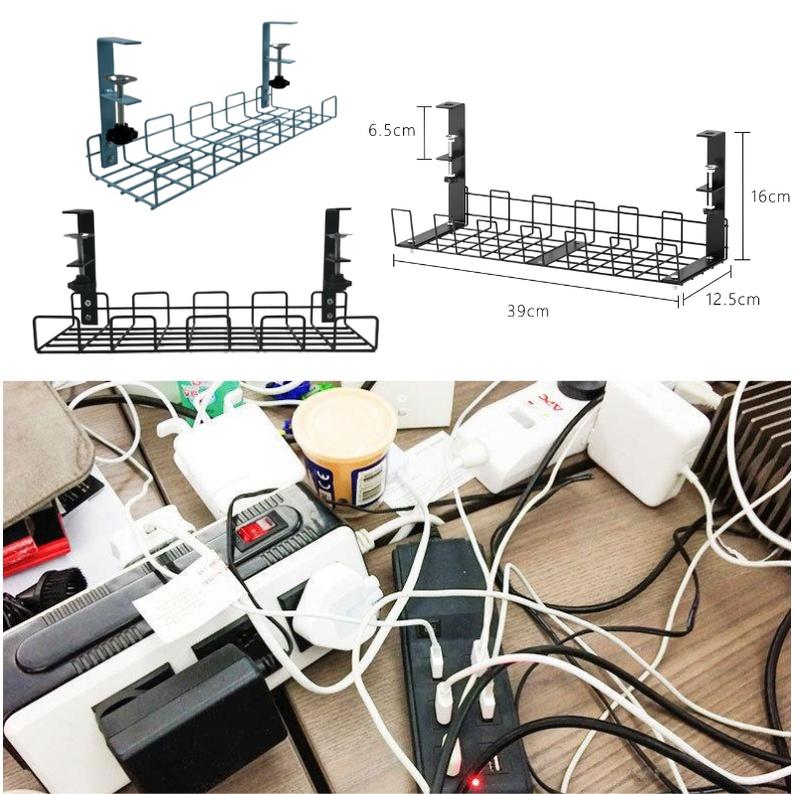 Giá đỡ treo ổ cắm điện gắn bàn, máng treo dây điện phụ kiện tiện lợi gọn gàng lắp đặt nhanh chóng