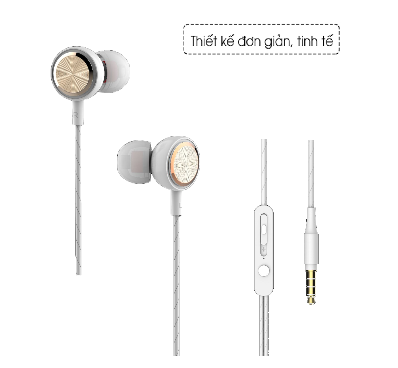 Tai nghe nhét tai có dây VivuMax J12 Jack cắm 3.5mm có Mic/Microphone