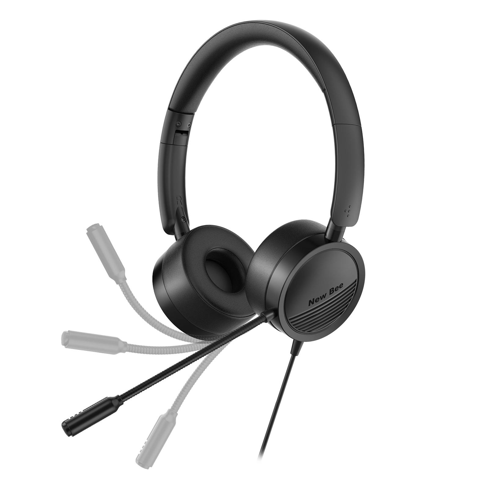 Tai nghe điện thoại Bee H360 có dây 3.5mm / USB có micrô trên tai