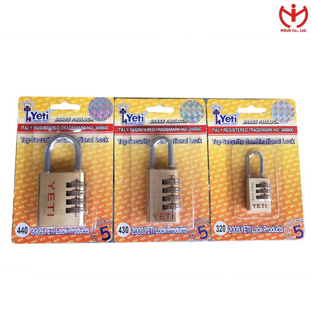 Ổ khóa số YETI thân đồng thau nhiều kích thước - MSOFT