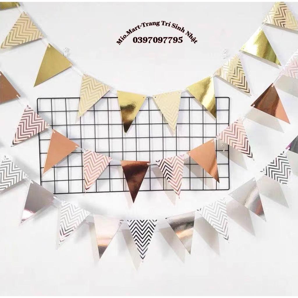 Dây cờ tam giác ánh kim- trang trí lớp học trang trí sinh nhật BB03