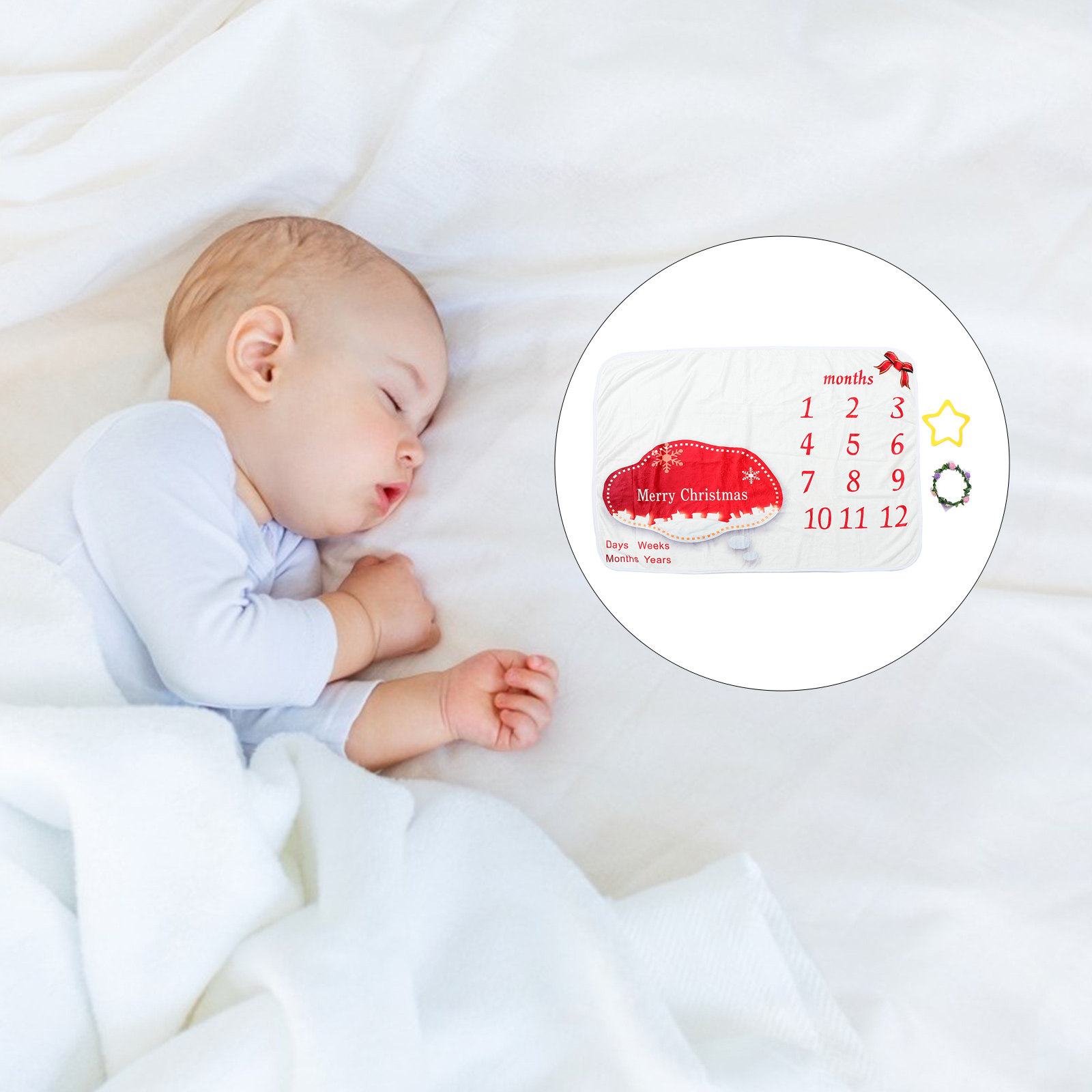 Bé Cột Mốc Chăn Trẻ Sơ Sinh Nền Chụp Ảnh Trang Trí Sơ Sinh Xe Đẩy Thảm