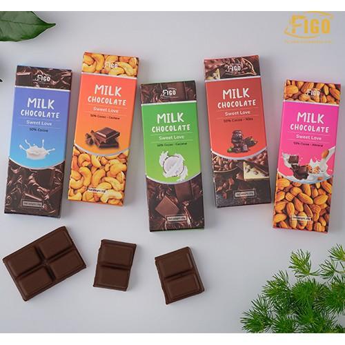 Bar 20gr- Milk Chocolate, Kẹo Socola sữa 50% Cacao nhân Hạt điều giòn tan ngay trong miệng, chất lượng