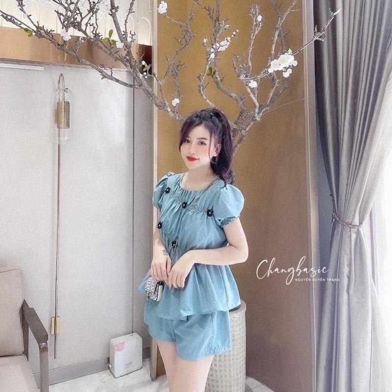 Set Áo Thô Đính Hoa 2 Màu Siêu Xinh Có Ảnh Thật Kèm Video