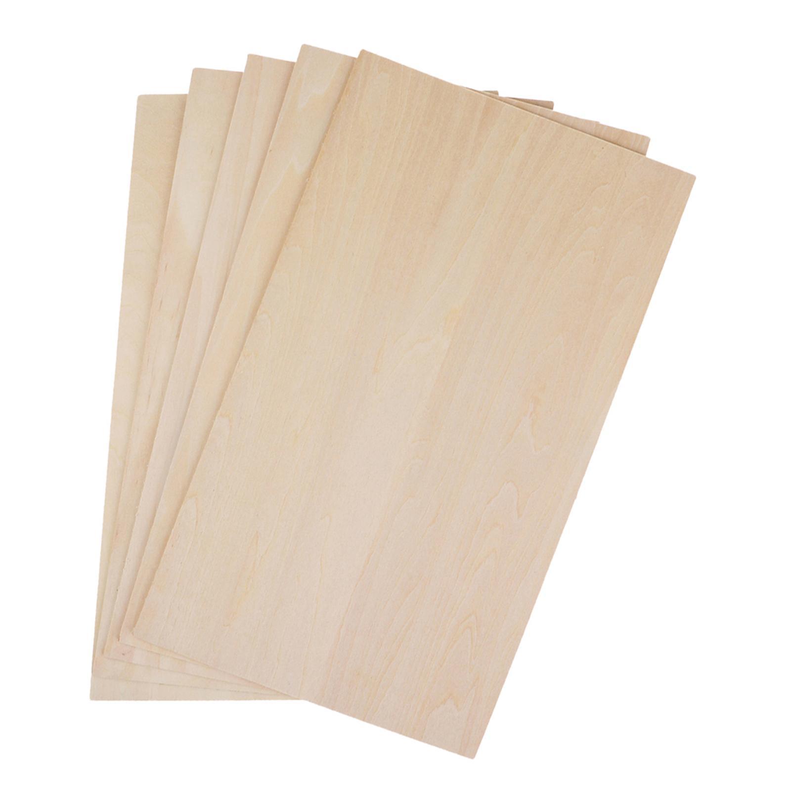 5 Pieces Wood Sheets Craft Supplies Hobby Materials DIY Projects DIY Wooden Plate Thin Crafts Wood Board for Ship Make Models